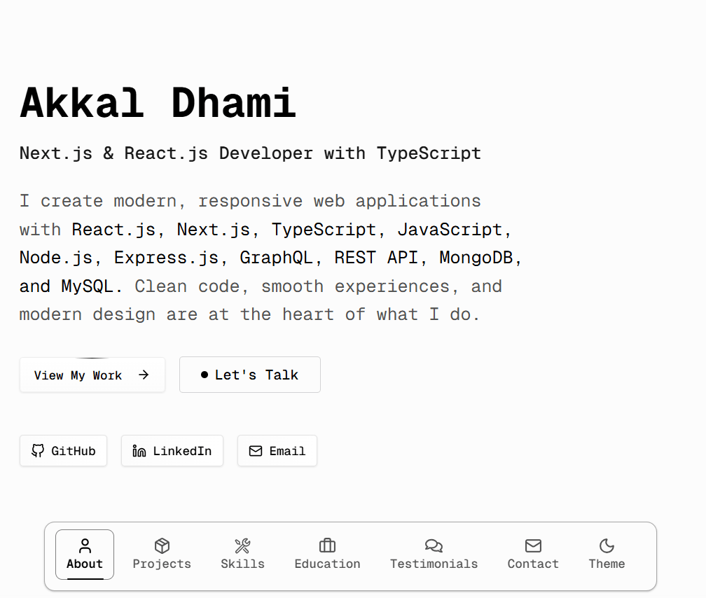 Clean Personal Portfolio