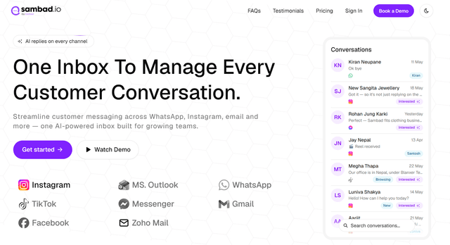 Redesigned Landing Page for sambad.io
